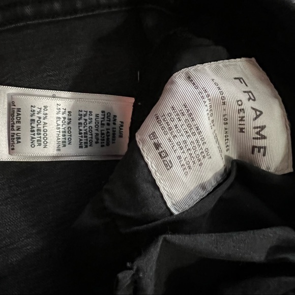 FRAME DENIM Le Skinny De Jeanne Black Ripped Knees Fray Hem Jeans Denim 31 - Picture 10 of 10